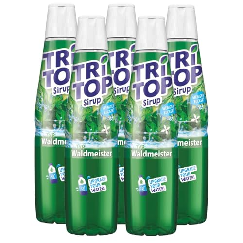 Tri Top Getränke-Sirup Waldmeister 600ml - wenig Zucker - kalorienarm (5er Pack) von TRI TOP