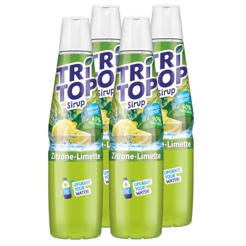 Tri Top Getränke-Sirup Zitrone-Limette 600ml - kalorienarm (4er Pack) von TRI TOP