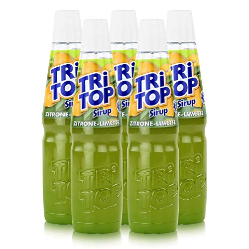 Tri Top Getränke-Sirup Zitrone-Limette 600ml - kalorienarm (5er Pack) von TRI TOP