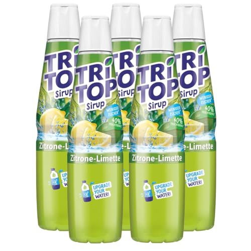 Tri Top Getränke-Sirup Zitrone-Limette 600ml - kalorienarm (5er Pack) von TRi TOP