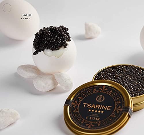 20 g Sibirischer Stör Kaviar | Schwarzer Kaviar | Fischkaviar | Malossol Caviar | Marke: TSARINE Caviar | Zarter Geschmack mit einzigartigem Finish von TSARINE Caviar