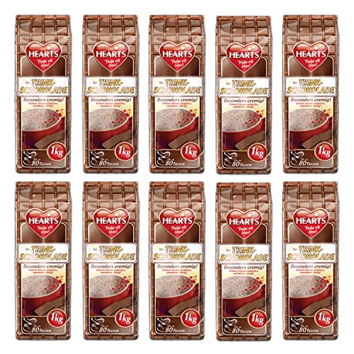 Hearts Trinkschokolade Cremiger Kakao 10 x 1kg Kakao von TSI GmbH & Co. KG