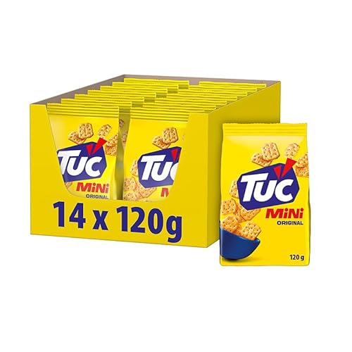 TUC Mini Classic Knabbergebäck, fein gesalzene Snack-Cracker, perfekt für den Snack-Hunger, 14 x 120g von Tuc