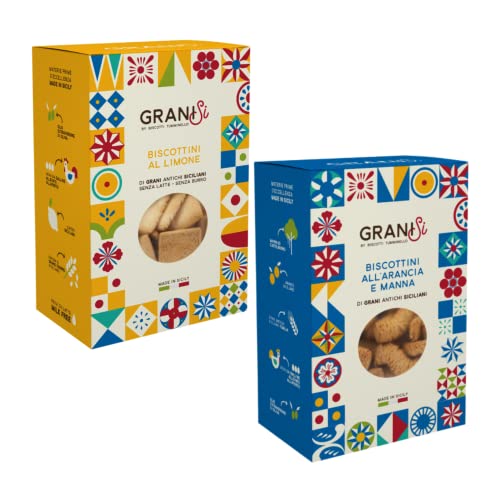 Tumminello | Orangenkeks Granisi | Zitronenkekse Alte sizilianische Körner | Handwerklich hergestellte Kekse - 2 x 210 Gr von TUMMINELLO