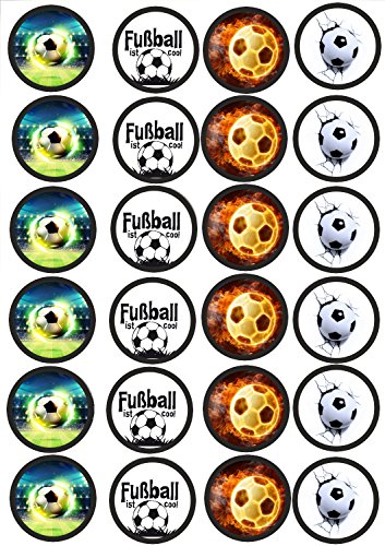 24 Muffin & Cupcake Aufleger Fondant Fussball AMA1 von TV-24