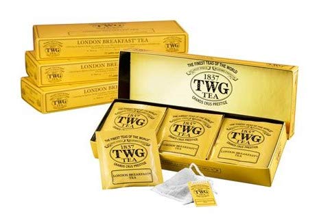 TWG Singapore - The Finest Teas of the World - London Breakfast Tee - 15 Handnaht Teebeutel aus reiner Baumwolle von TWG Singapore