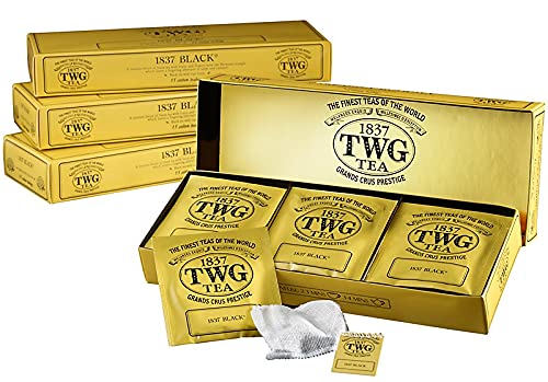 TWG Singapore - The Finest Teas of the World - 1837 SCHWARZER TEE - 15 Handnaht Teebeutel aus reiner Baumwolle von TWG