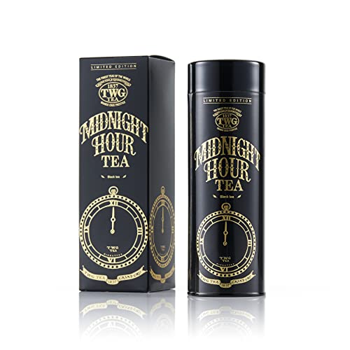 TWG Tea | Midnight Hour Tea | Schwarzer Tee | Zitronengras und Tropische Früchte | Haute Couture Dose, 100G | Geschenkset von TWG