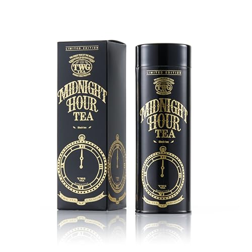 TWG Tea | Midnight Hour Tea | Schwarzer Tee | Zitronengras und Tropische Früchte | Haute Couture Dose, 100G | Geschenkset von TWG