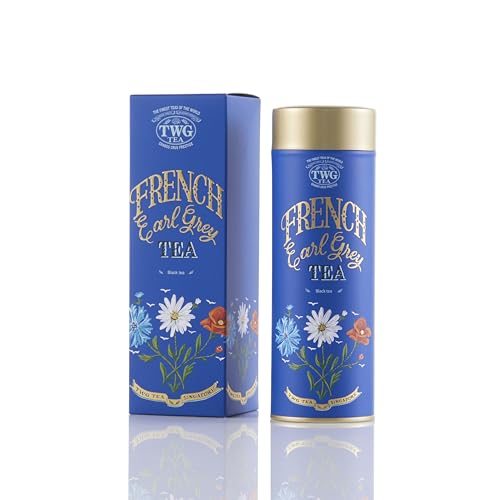TWG Tea | French Earl Grey Tea | Schwarzer Tee | Bergamotte und Blaue Kornblumen | Haute Couture Dose, 100G | Geschenkset von TWG