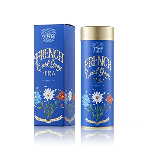 TWG Tea | French Earl Grey Tea | Schwarzer Tee | Bergamotte und Blaue Kornblumen | Haute Couture Dose, 100G | Geschenkset von TWG