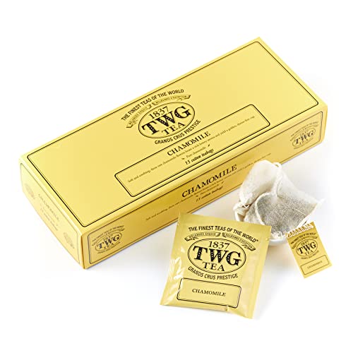 TWG Tea | Chamomile, Kräutertee in 15 handgenähten Teebeuteln aus Baumwolle in einer Geschenkbox, 37,5 g von TWG