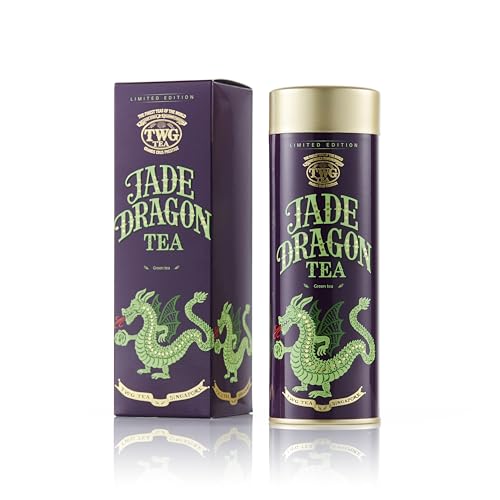 TWG Tea | Jade Dragon Tea | Grüner Tee | Intensiv und Geschmackvoll | Haute Couture Dose, 100G | Geschenkset von TWG