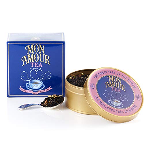 TWG Tea | Mon Amour Tea | Schwarzer Tee | Quittenstücke und Ringelblumenblätter | Kaviar-Teedose, 100G | Geschenkset von TWG