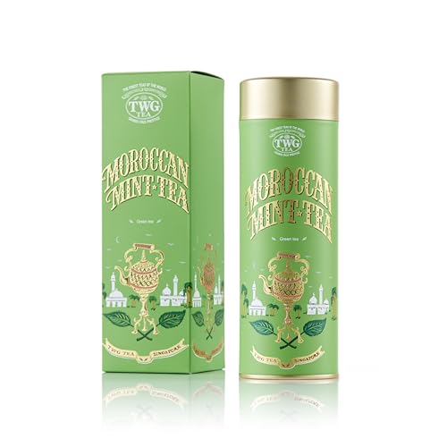 TWG Tea | Moroccan Mint Tea | Grüner Tee | Grüne Minzeblätter | Haute Couture Dose, 120G | Geschenkset von TWG