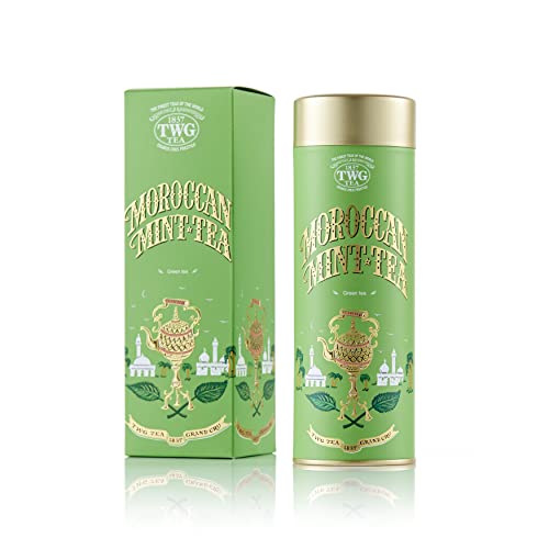 TWG Tea | Moroccan Mint Tea | Grüner Tee | Grüne Minzeblätter | Haute Couture Dose, 120G | Geschenkset von TWG