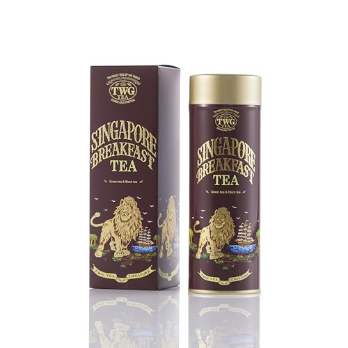 TWG Tea | Singapore Breakfast Tea | Schwarzer Tee und Grüner Tee | Vanille & Gewürze | Haute Couture Dose, 100G | Geschenkset von TWG