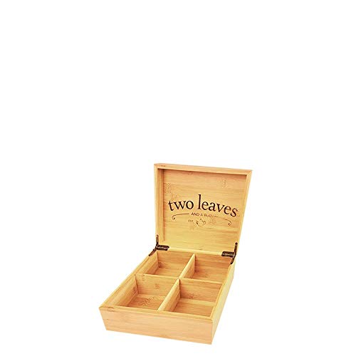 Two Leaves and a Bud Bambus Box | Ideale Kiste für die Aufbewahrung von Tee z.B. Kräutertee Schwarztee Früchte Tee Grüntee | Tee Geschenkset | Geschenkbox (4er Bamboo Box (ohne Tee)) von TWO LEAVES AND A BUD