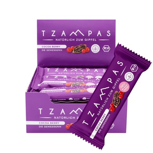 TZAMPAS Energieriegel Bio · Riegel mit Kakao & Johannisbeeren · Ideal für Sport & Fitness · Vegan, Clean Eating · 16 x 40g TZAMPAS Energieriegel Bio · Riegel mit Kakao & Johannisbeeren · Ideal für Sport & Fitness · Vegan, Clean Eating · 16 x 40g von TZAMPAS