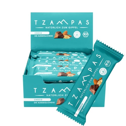 TZAMPAS Energieriegel Bio · Riegel mit dunkler Schokolade & Mandeln · Ideal für Sport & Fitness · Vegan, Clean Eating · 16 x 40g TZAMPAS Energieriegel Bio · Riegel mit dunkler Schokolade & Mandeln · Ideal für Sport & Fitness · Vegan, Clean Eating · 16 x 40g von TZAMPAS