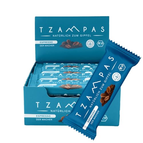 TZAMPAS Energieriegel Bio · Riegel mit kräftigem Espresso-Geschmack · Ideal für Sport & Fitness · Vegan, Clean Eating · 16 x 40g TZAMPAS Energieriegel Bio · Riegel mit kräftigem Espresso-Geschmack · Ideal für Sport & Fitness · Vegan, Clean Eating · 16 x 40g von TZAMPAS