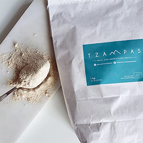 TZAMPAS Mehl aus gerösteter Gerste - Tsampa aus ökologischem Anbau in Baden-Württemberg | Bio-zertifiziert, vegan, frei von Zusatz- und Konservierungsstoffen | Gerstenmehl bio - Carb Mehl TZAMPAS Mehl aus gerösteter Gerste - Tsampa aus ökologischem Anbau in Baden-Württemberg | Bio-zertifiziert, vegan, frei von Zusatz- und Konservierungsstoffen | Gerstenmehl bio - Carb Mehl von TZAMPAS