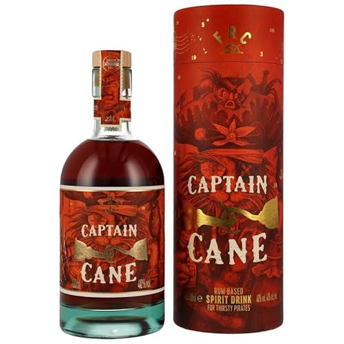 Captain Cane 0,7l 40% Vol – Rum-Spirituose mit Vanille & Kokos in roter Geschenk-Tube von Tabakland ...ALLES WAS ANMACHT!