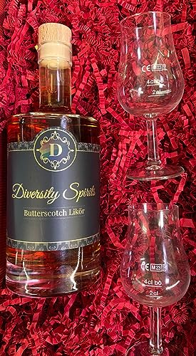 Likör DIVERSITY SPIRITS Butterscotch 20% Vol. + 2 Gläser Geschenkset von Tabakland ...ALLES WAS ANMACHT!