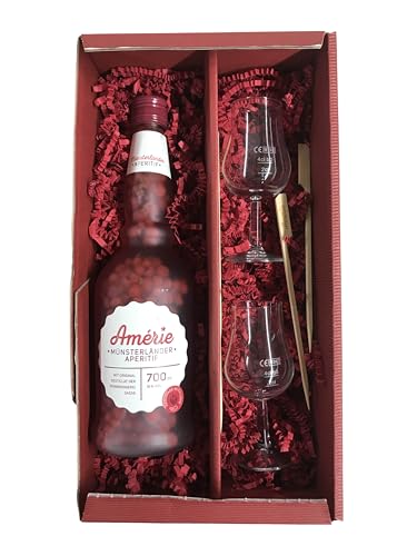 Likör SASSE Amerie Münsterländer Aperitif 16% Vol + 2 hochwertige Gläser in Geschenkbox by Tabakland von Tabakland ...ALLES WAS ANMACHT!