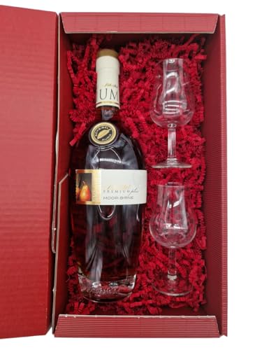 Scheibel Premium Plus Moor-Birne Brandy 40% Vol. + 2 hochwertige Gläser im Geschenkset (1 x 0,7 Ltr) von Tabakland ...ALLES WAS ANMACHT!