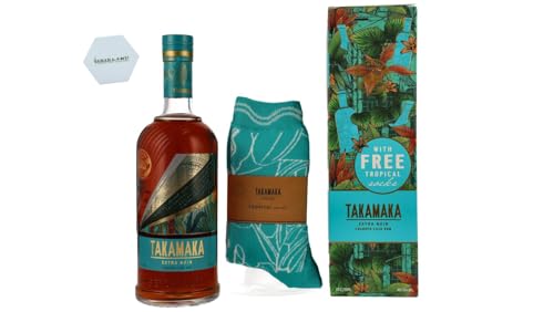 Takamaka Extra Noir Rum 0,7l 43% Vol – Dunkler Premium Rum aus den Seychellen + 1 Paar Socken von Tabakland ...ALLES WAS ANMACHT!