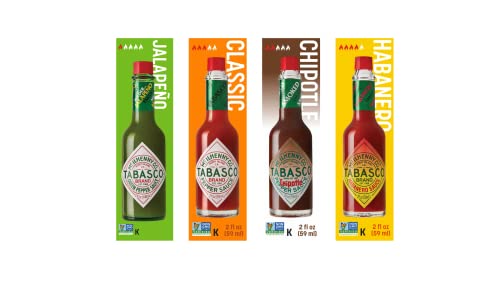 TABASCO 4er Saucen Bundle, 4 * 60ml, 4 Glasflaschen Chili-Sauce, 100% natürlich von TABASCO