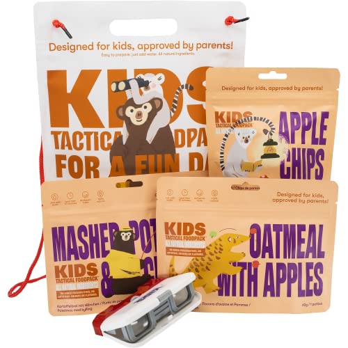 Tactical FoodPack Tactical FoodPack KIDS Menu Desert - Dagpakket maaltijden en snack - Havermout met appel - Aardappelpuree met Kip - Appel chips - Survival Cadeautje Tactical FoodPack Tactical FoodPack KIDS Menu Desert - Dagpakket maaltijden en snack - Havermout met appel - Aardappelpuree met Kip - Appel chips - Survival Cadeautje von Tactical Foodpack