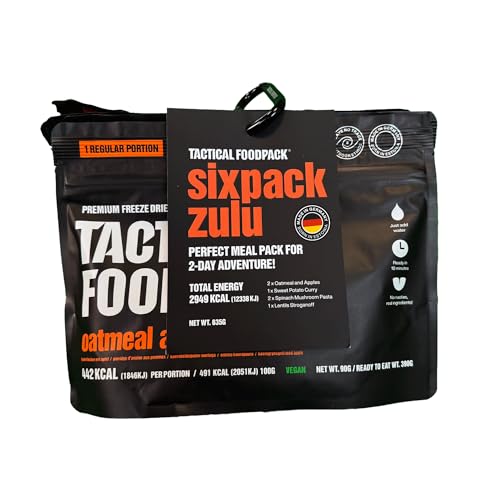 Tactical Foodpack Sixpack Zulu (6 Mahlzeiten) - Gefriergetrocknete Mahlzeiten I zum Verzehr bereit I MRE I Survival I Outdoor Nahrung I Trekking Nahrung I Expedition I Office von Tactical Foodpack