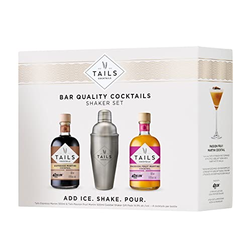 Tails Cocktails Cocktailshaker-Set in Geschenkbox, Passion Fruit Martini Cocktail & Espresso Martini Cocktail für 8 servierfertige Cocktails in Barqualität, Cocktail-Set, 14,9% Vol., 2x 50 cl/500 ml Tails Cocktails Cocktailshaker-Set in Geschenkbox, Passion Fruit Martini Cocktail & Espresso Martini Cocktail für 8 servierfertige Cocktails in Barqualität, Cocktail-Set, 14,9% Vol., 2x 50 cl/500 ml von Tails