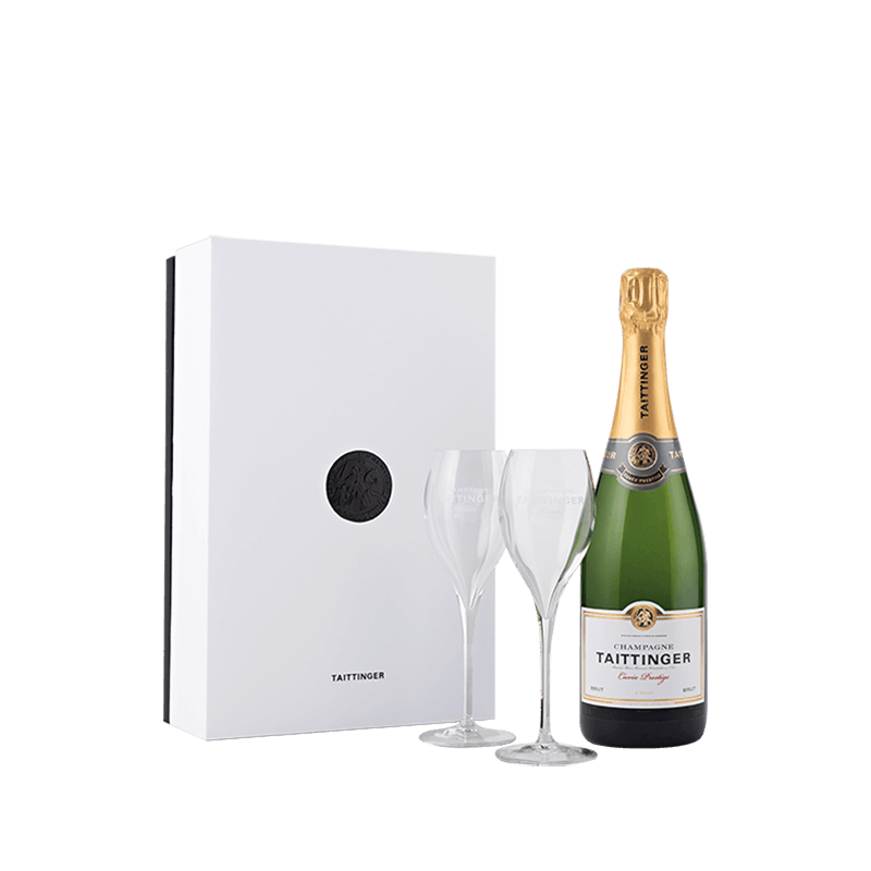 Taittinger : Coffret Paradoxe Prestige Brut + 2 flûtes von Taittinger