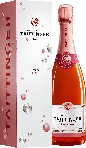 Taittinger Champagne Brut Prestige Rose in Diamond Geschenkverpackung Jg. 70 Proz. Pinot Noir, 30 Proz. Chardonnay von Taittinger
