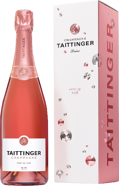 Taittinger Champagne Brut Prestige Rose in Diamond Geschenkverpackung Jg. 70 Proz. Pinot Noir, 30 Proz. Chardonnay von Taittinger