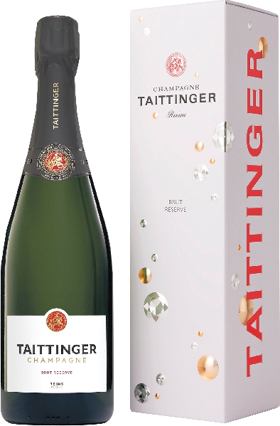 Taittinger Champagne Brut Reserve in Diamond Geschenkverpackung Jg. 40 Proz. Chardonnay, 40 Proz. Pinot Noir, 20 Proz. Pinot Meunier von Taittinger