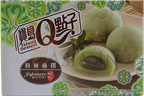 Royal Reiskuchen "Mochi" nach japanischer Art, mit Grüner Tee Geschmack 210g Royal Reiskuchen "Mochi" nach japanischer Art, mit Grüner Tee Geschmack 210g von TAIWAN MOCHI