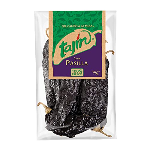 TAJIN Chile Pasilla – Ganze Getrocknete Chilischoten | Mexikanisches Gewürz für Würzmischungen, Saucen und Marinaden – Milder, Rauchiger Geschmack von Tajin