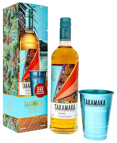 Takamaka I Dark Spiced I 700 ml I 38% Volume I Brauner Premium Rum mit Beach Cup in einer Geschenkbox Takamaka I Dark Spiced I 700 ml I 38% Volume I Brauner Premium Rum mit Beach Cup in einer Geschenkbox von Takamaka