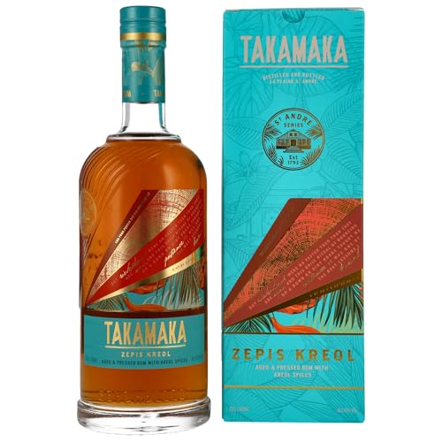 Takamaka Rum I St Andre Zepis Kreol I 700 ml I 43% Volume I Dark-Spiced Rum von den Seychellen mit Geschenk-Box von Takamaka