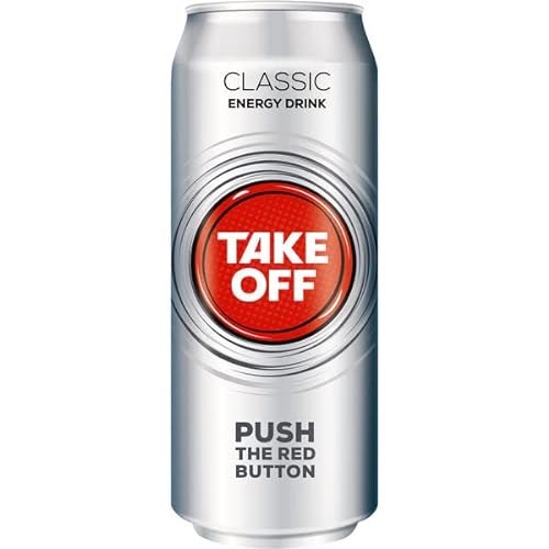 Take Off Energy Drink Classic 24 x 0,5l - inkl. 6 Euro DPG EINWEG Pfand - sometimes you just need to push the red button von Take Off