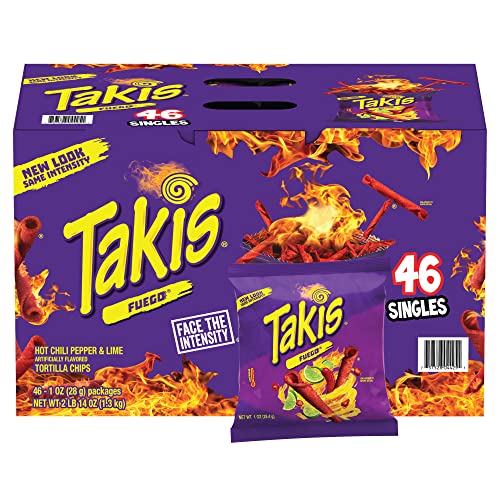 10 Takis Fuego 28,4 g Hot Chilli Pepper Lime Flavour Tortilla Chips Original aus Mexiko Probierpackungen von Takis