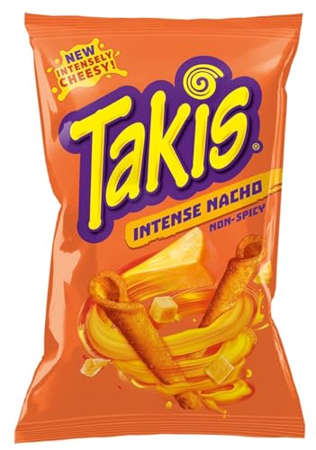 10 x Takis Intense Nacho Käse Geschmack nicht scharf Tortilla Chips Original aus Mexiko von Takis