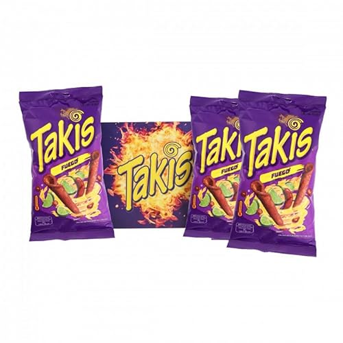 3er-Pack Takis - 3 x 100 g - Multipack-Box Tortilla-Chips (Fuego) – Knusprige Maistortilla-Chips mit intensivem Chili- und Limettengeschmack. Perfekt zum Verschenken, Teilen oder einfach Genießen. von Takis