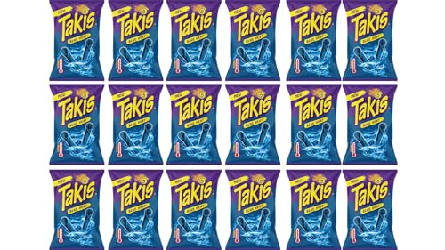 Takis Blue Heat - Vorteilspackung mit 18 Beuteln à 100 g Blaue Takis Chips - Intensiv würzige scharfe Chips mit feurigem Geschmack und knuspriger Textur. Takis Blue Heat - Vorteilspackung mit 18 Beuteln à 100 g Blaue Takis Chips - Intensiv würzige scharfe Chips mit feurigem Geschmack und knuspriger Textur. von Takis