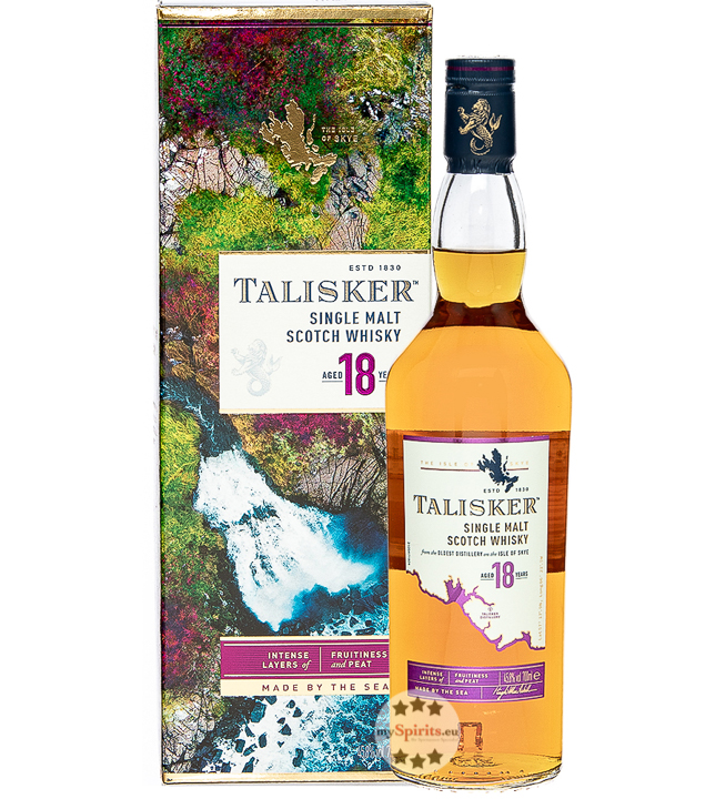 Talisker 18 Jahre Single Malt Scotch Whisky (45,8 % vol., 0,7 Liter) von Talisker Distillery