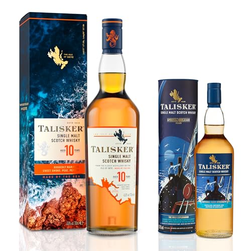 Talisker 10 Jahre | preisgekrönter, würziger Single Malt Scotch Whisky | 70 cl + Talisker | Special Release 2023 Single Malt Scotch Whiskey | 20 cl (1 x 70 cl + 1 x 20 cl) von Talisker